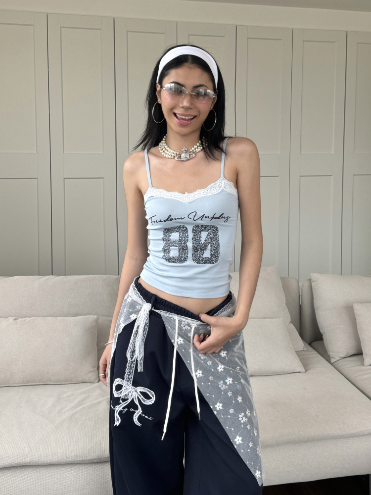 Vintage Lace Splicing Camisole Top - Slim Fit Sexy 90s Inspired Heatstroke Style Vintage Lace Splicing Camisole Top - Slim Fit Sexy 90s Inspired Heatstroke Style