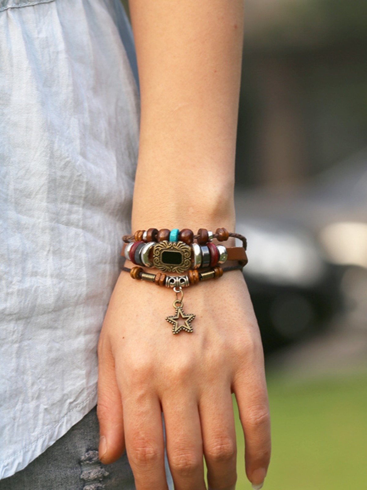 Vintage Leather Adjustable Couples Bracelet - Soul Collision Design, Perfect for Romantic Gifts and 90s-Inspired Fashion Vintage Leather Adjustable Couples Bracelet - Soul Collision Design, Perfect for Romantic Gifts and 90s-Inspired Fashion