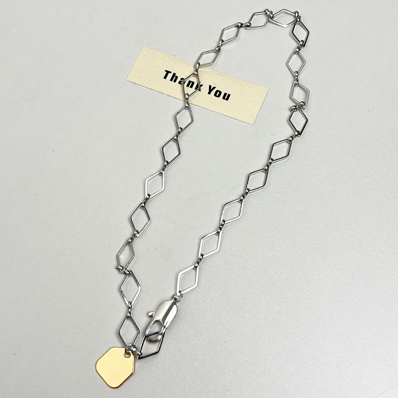 Vintage Mirror Pendant Long Diamond-Shaped Chain Waist Chain for Sweater & Crossbody Necklaces - Y2K Style Jewelry