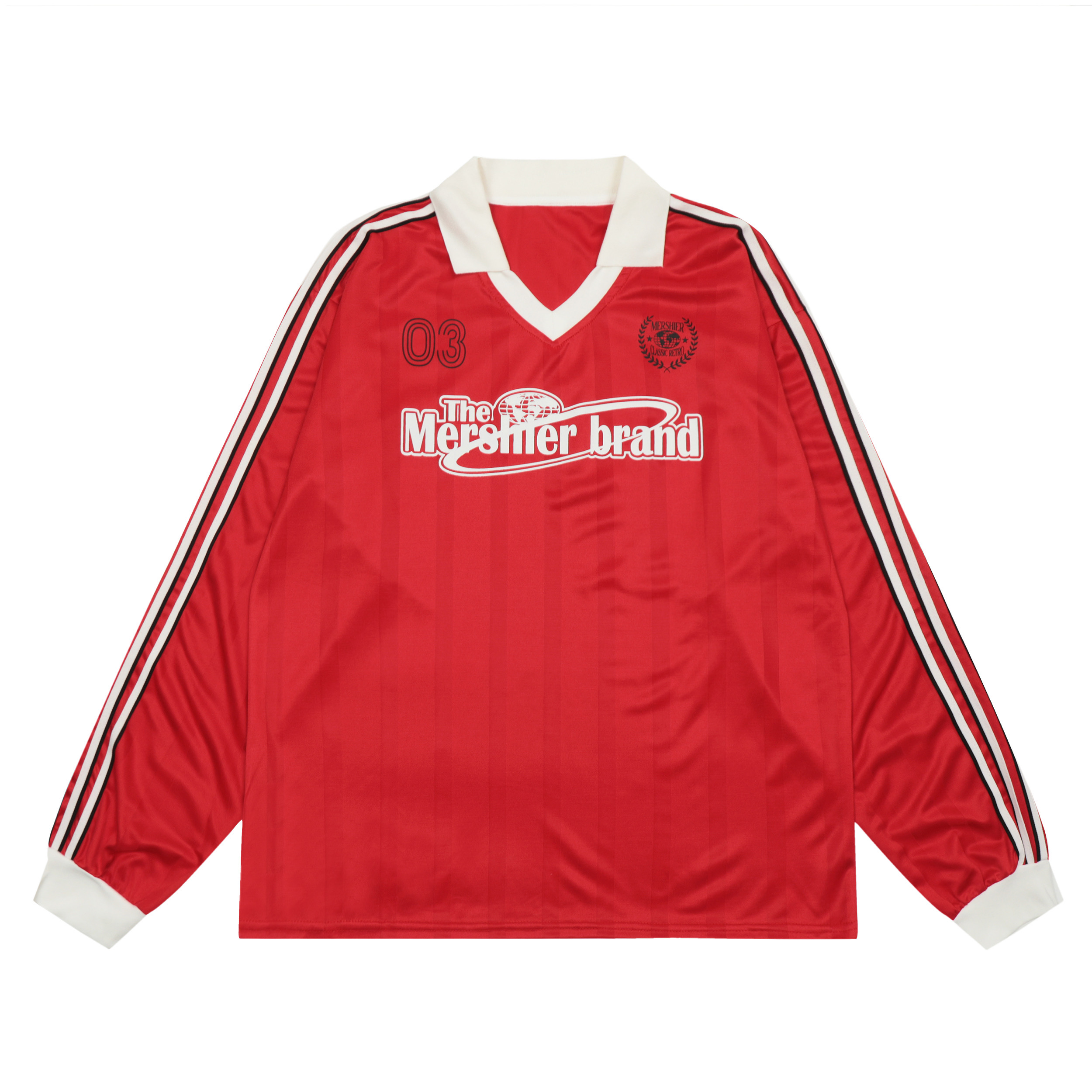 Vintage Patchwork Striped V-Neck T-Shirt with Letter Print - Long Sleeve Loose Fit Sports Top for 90s and Y2K Style