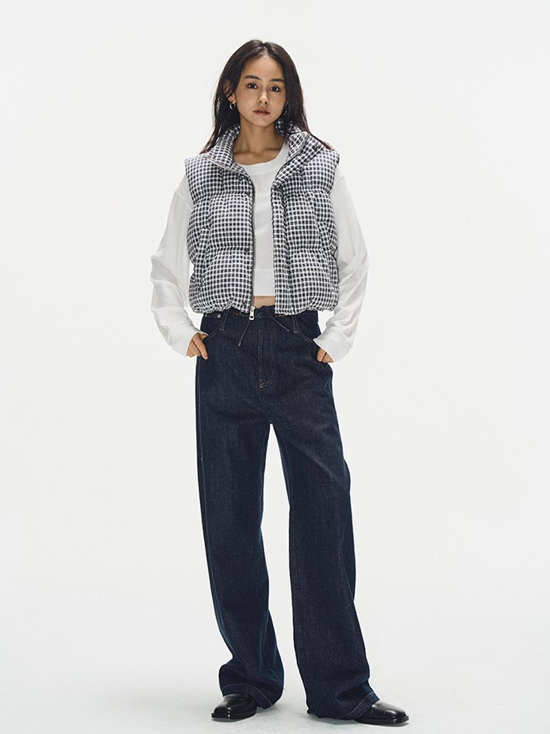 Vintage Personality Loose Straight Denim Pants for Women - Original Color, 2025 Fashion, Casual Style, Trendy Everyday Wear