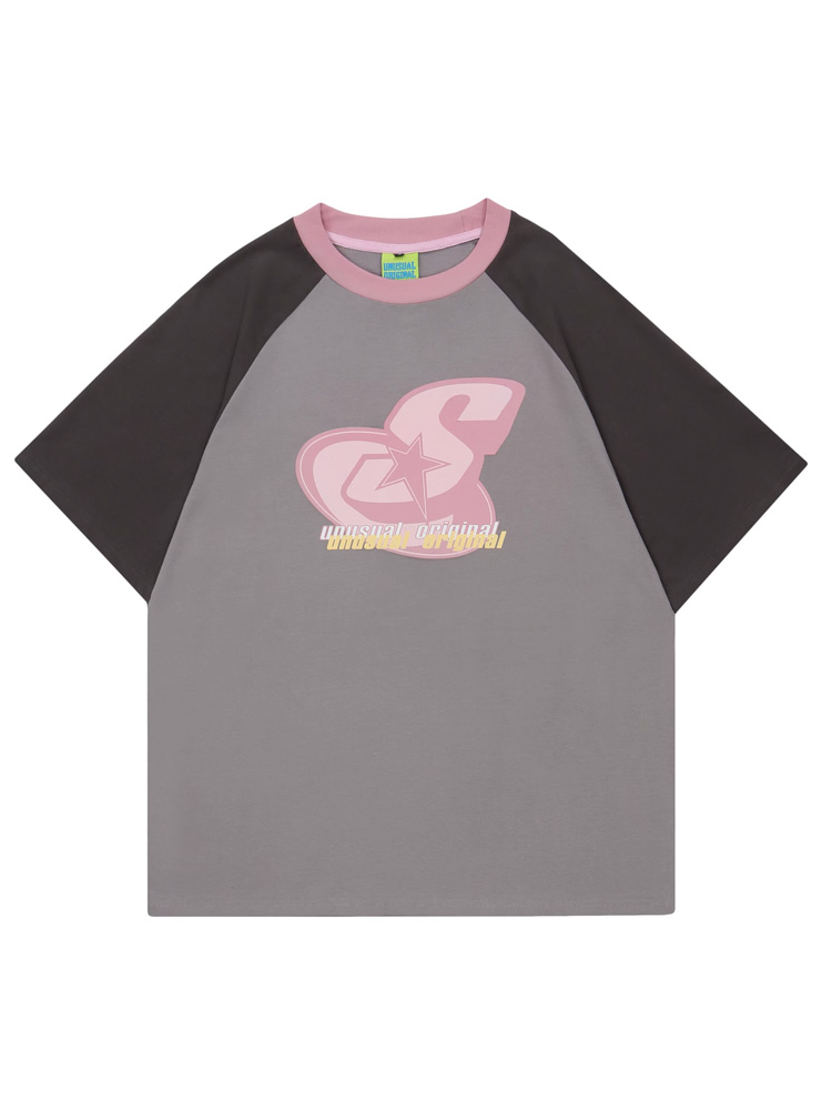 Vintage Pink Raglan Short Sleeve T-Shirt for Women - Sweet Spicy Jazz Loose Dance Top - Y2K American Style Vintage Pink Raglan Short Sleeve T-Shirt for Women - Sweet Spicy Jazz Loose Dance Top - Y2K American Style