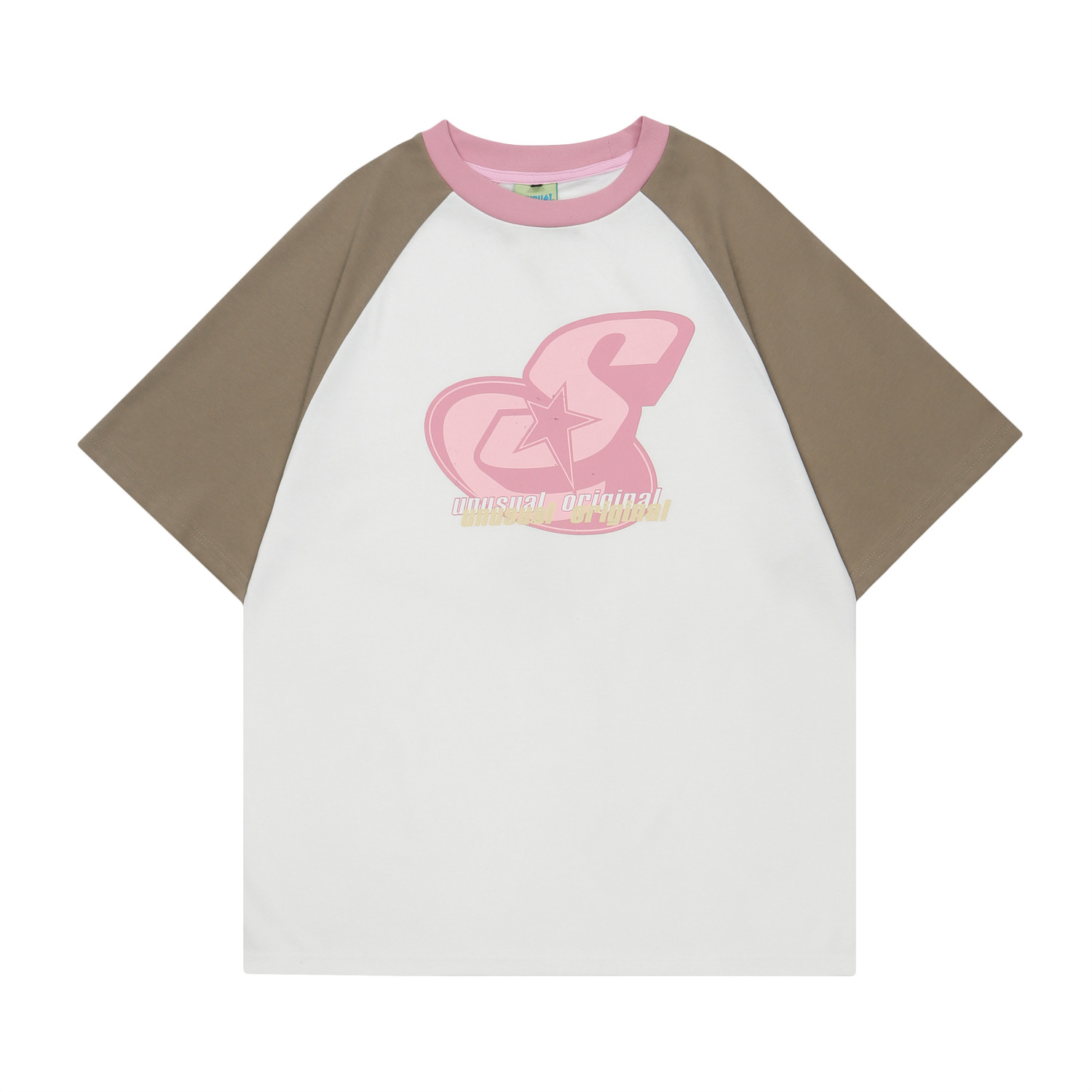 Vintage Pink Raglan Short Sleeve T-Shirt for Women - Sweet Spicy Jazz Loose Dance Top - Y2K American Style Vintage Pink Raglan Short Sleeve T-Shirt for Women - Sweet Spicy Jazz Loose Dance Top - Y2K American Style