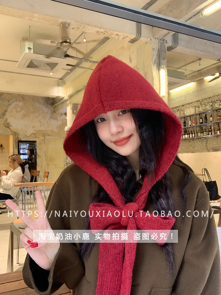 Vintage Red Knit Balaclava Hat and Scarf Set - Cozy Y2K Style Winter Accessory for a Chic Look Vintage Red Knit Balaclava Hat and Scarf Set - Cozy Y2K Style Winter Accessory for a Chic Look