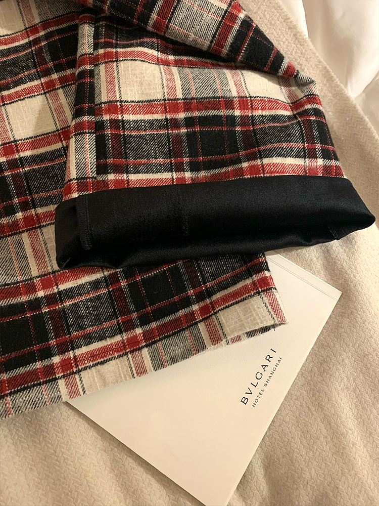 Vintage Red Plaid Wide-Leg Floor-Length Pants in Brushed Fleece | Casual Loose Fit Cotton Trousers for a Cozy Holiday Look Vintage Red Plaid Wide-Leg Floor-Length Pants in Brushed Fleece | Casual Loose Fit Cotton Trousers for a Cozy Holiday Look