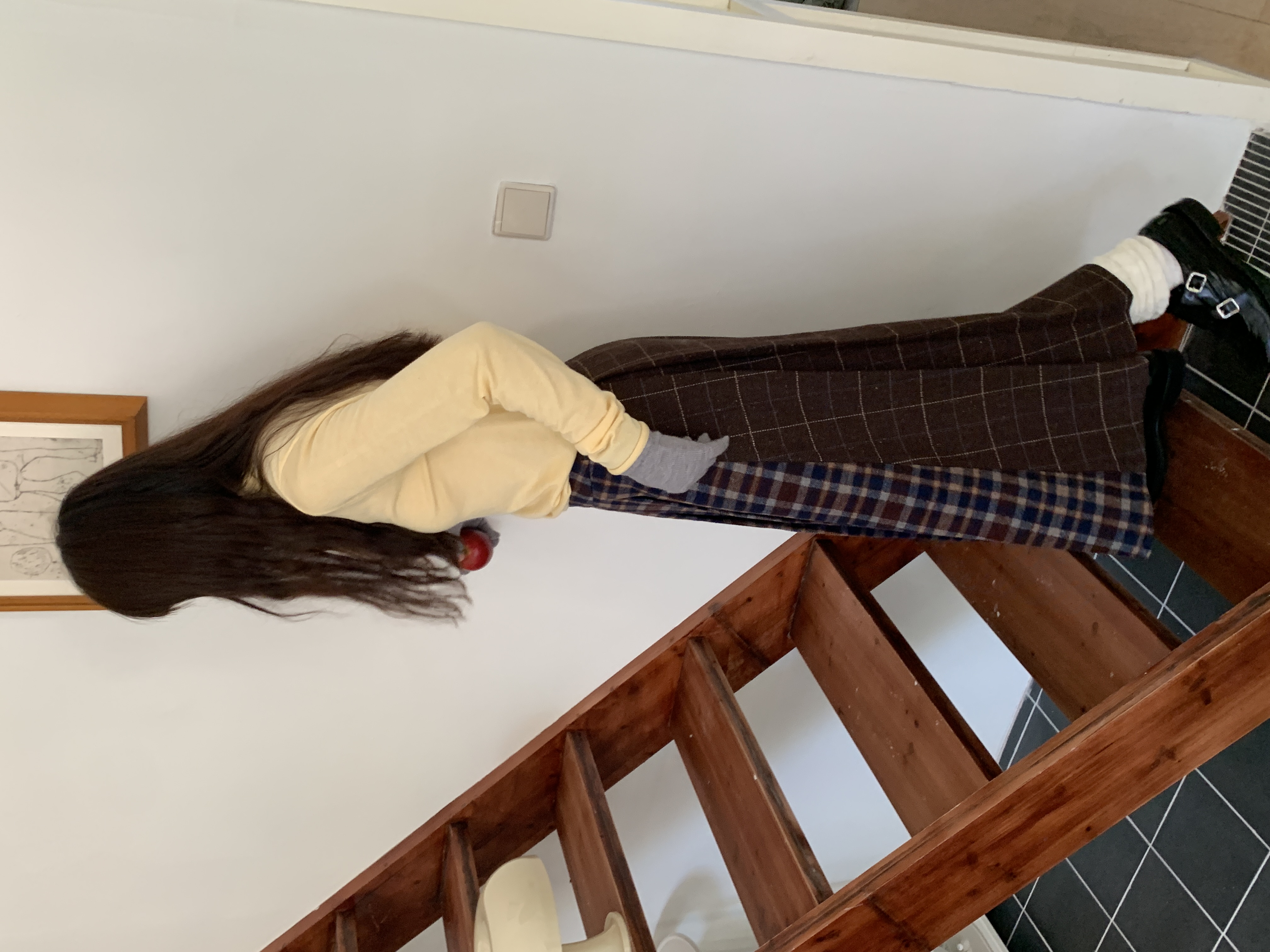 Vintage Soft Cotton Wool High Neck Long Sleeve Top - Pine Cone Cabin Loose Fit for Cozy Fall Style Vintage Soft Cotton Wool High Neck Long Sleeve Top - Pine Cone Cabin Loose Fit for Cozy Fall Style