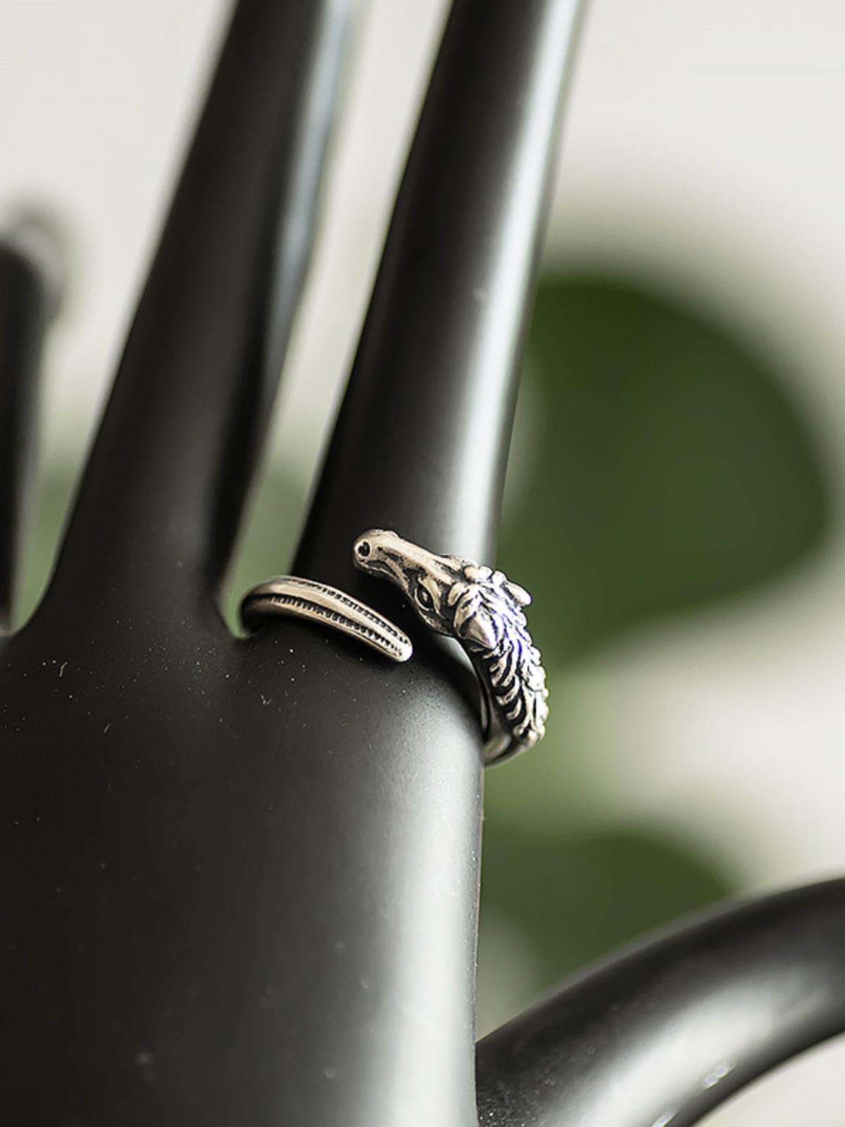 Vintage Style 925 Sterling Silver Horse Head Carved Open Ring - Chinese National Design, Solid Silver Jewelry Vintage Style 925 Sterling Silver Horse Head Carved Open Ring - Chinese National Design, Solid Silver Jewelry