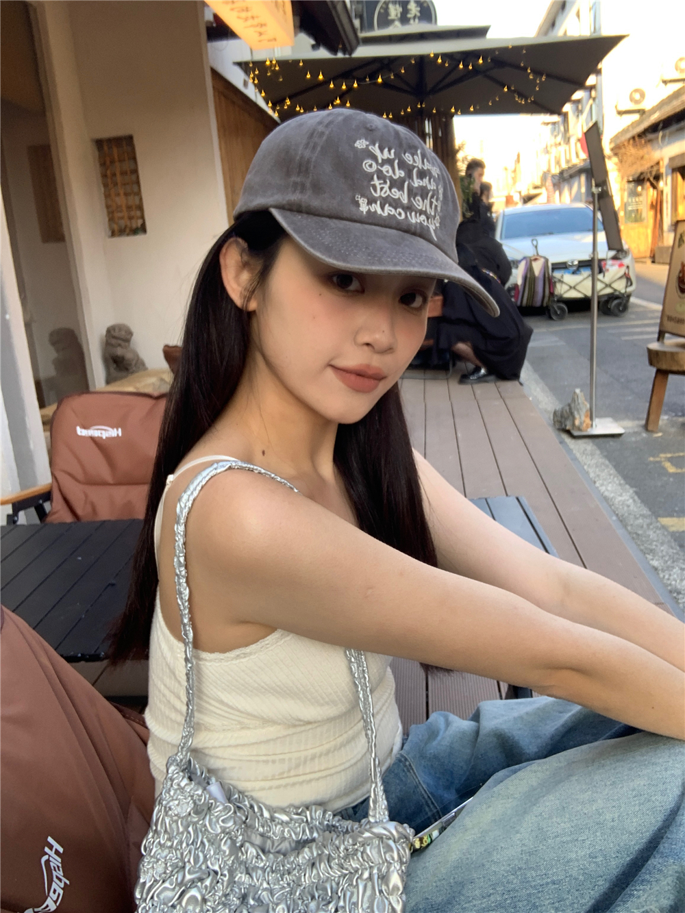 Vintage Washed Letter Embroidery Baseball Cap - Casual Wide-Brim Duckbill Hat for Women, Men, and Couples, Trendy 90s Style Vintage Washed Letter Embroidery Baseball Cap - Casual Wide-Brim Duckbill Hat for Women, Men, and Couples, Trendy 90s Style