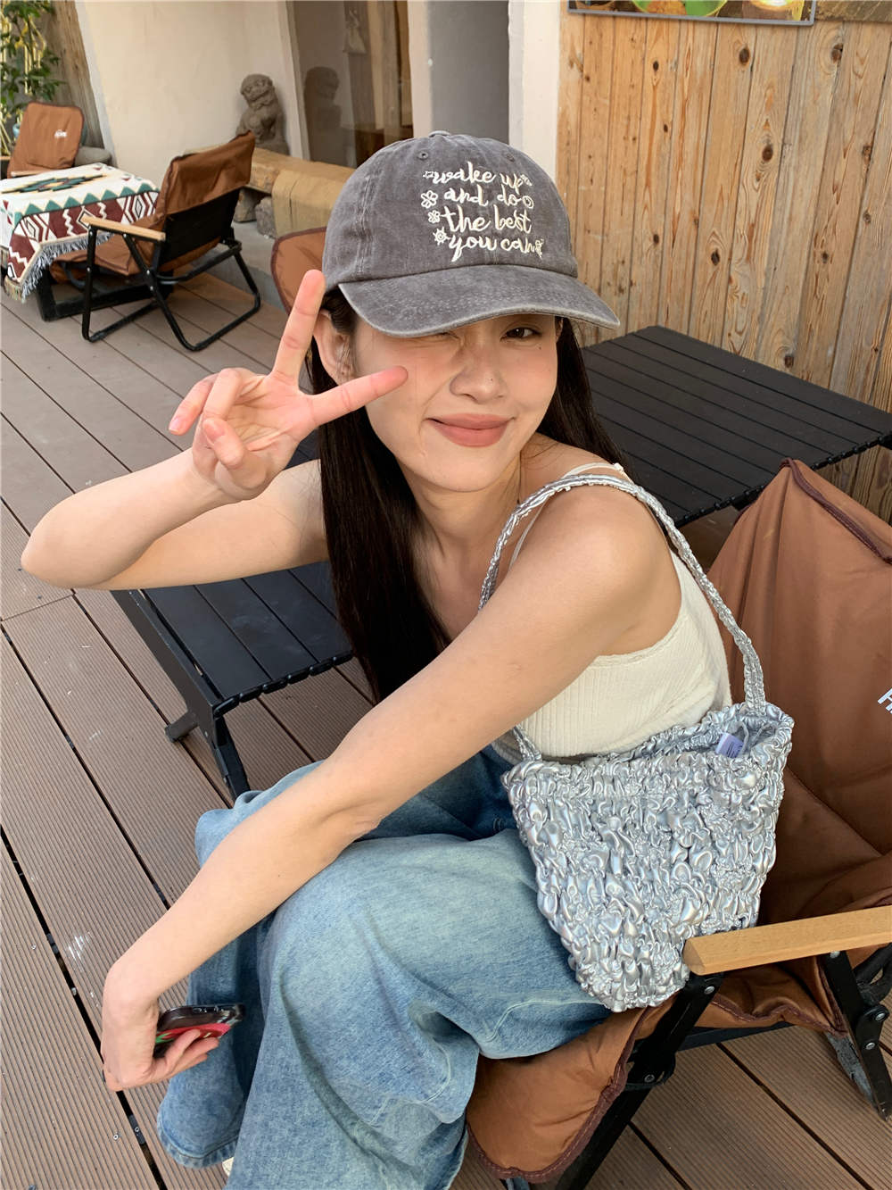 Vintage Washed Letter Embroidery Baseball Cap - Casual Wide-Brim Duckbill Hat for Women, Men, and Couples, Trendy 90s Style Vintage Washed Letter Embroidery Baseball Cap - Casual Wide-Brim Duckbill Hat for Women, Men, and Couples, Trendy 90s Style