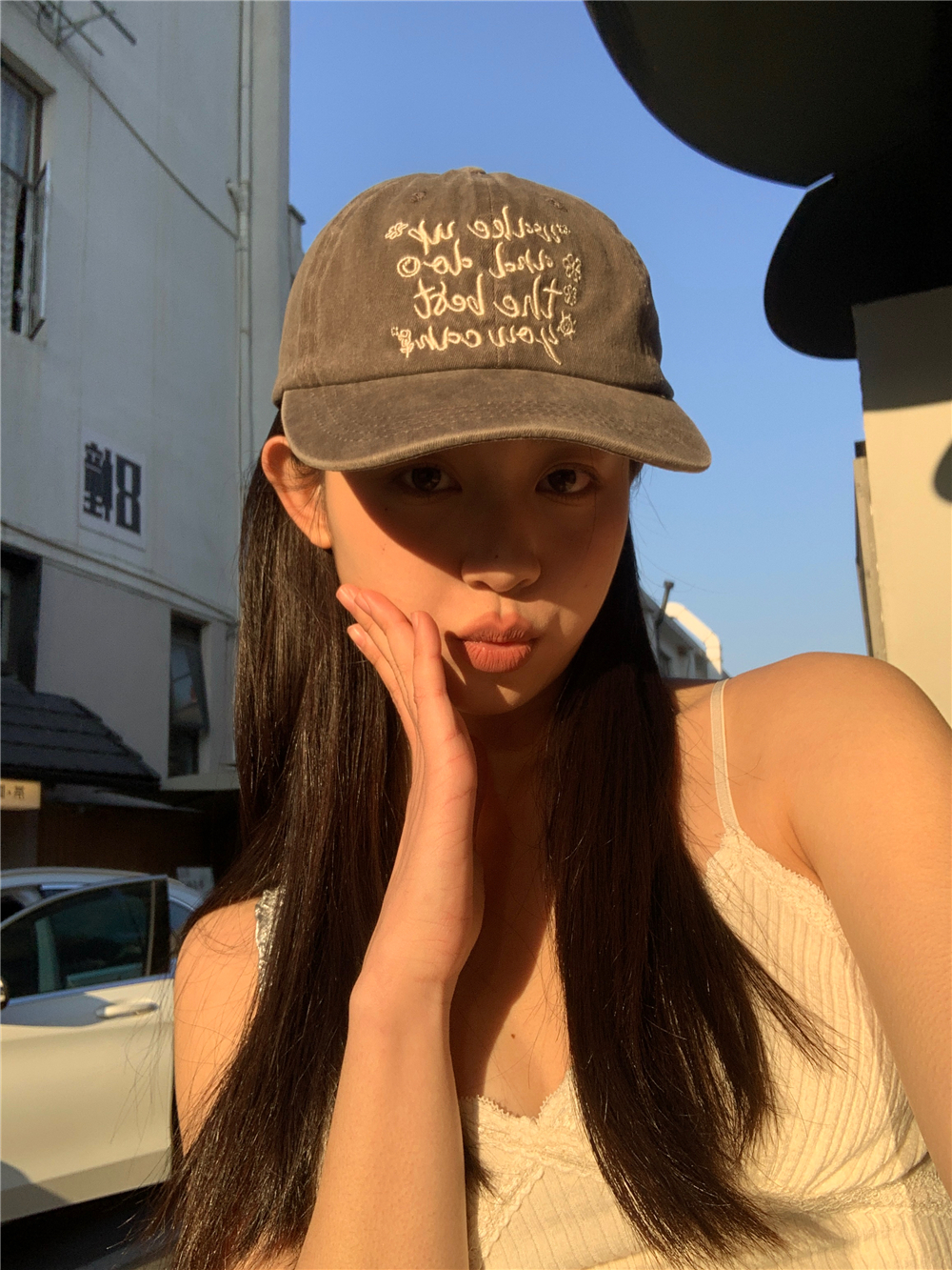 Vintage Washed Letter Embroidery Baseball Cap - Casual Wide-Brim Duckbill Hat for Women, Men, and Couples, Trendy 90s Style Vintage Washed Letter Embroidery Baseball Cap - Casual Wide-Brim Duckbill Hat for Women, Men, and Couples, Trendy 90s Style