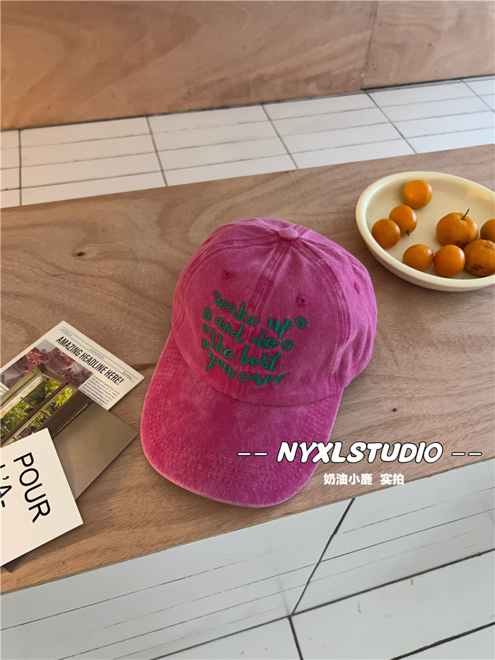 Vintage Washed Letter Embroidery Baseball Cap - Casual Wide-Brim Duckbill Hat for Women, Men, and Couples, Trendy 90s Style Vintage Washed Letter Embroidery Baseball Cap - Casual Wide-Brim Duckbill Hat for Women, Men, and Couples, Trendy 90s Style