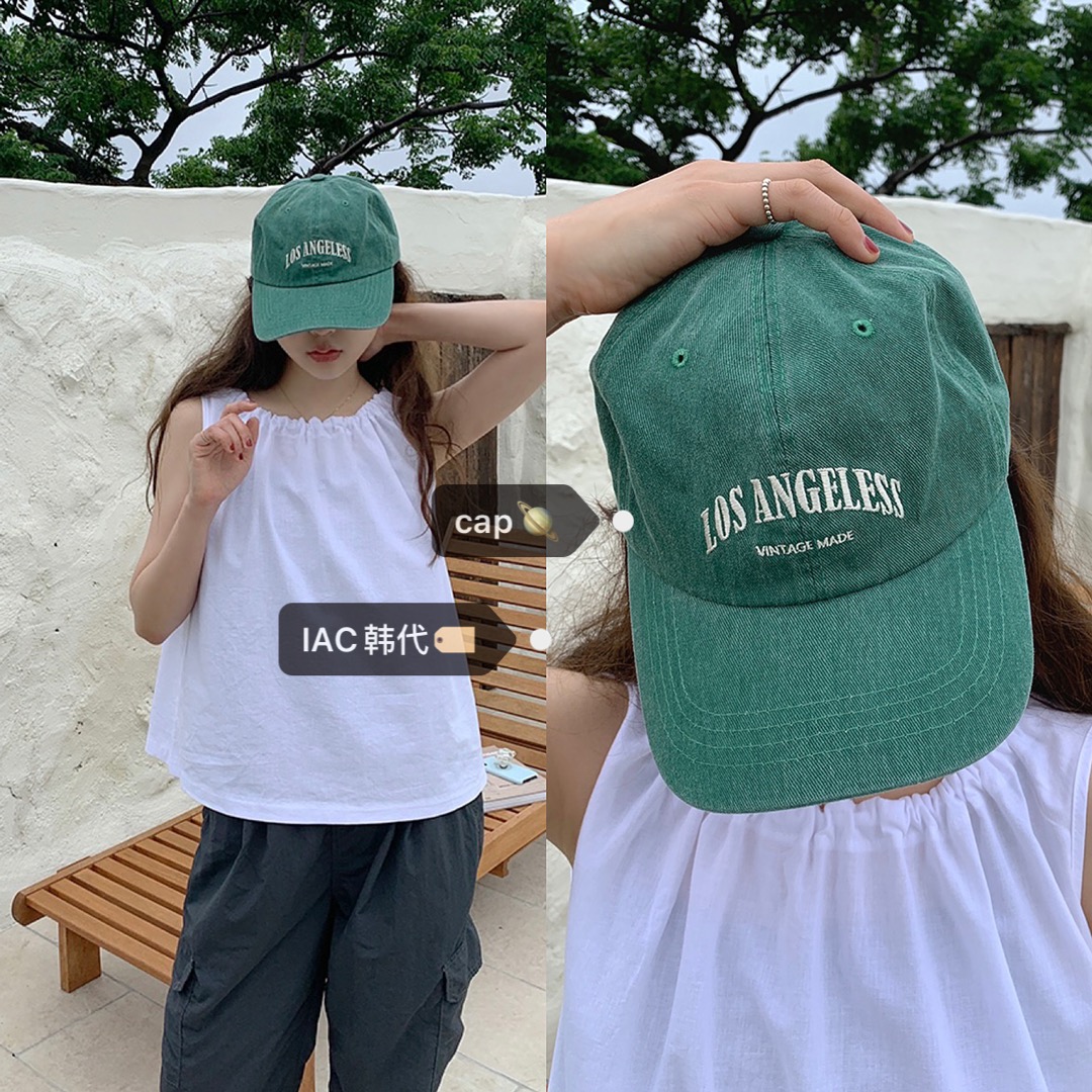 Vintage Washed Los Angeles Baseball Cap - Korean Style, Retro 90s Aesthetic, Casual Headwear for Everyday Use