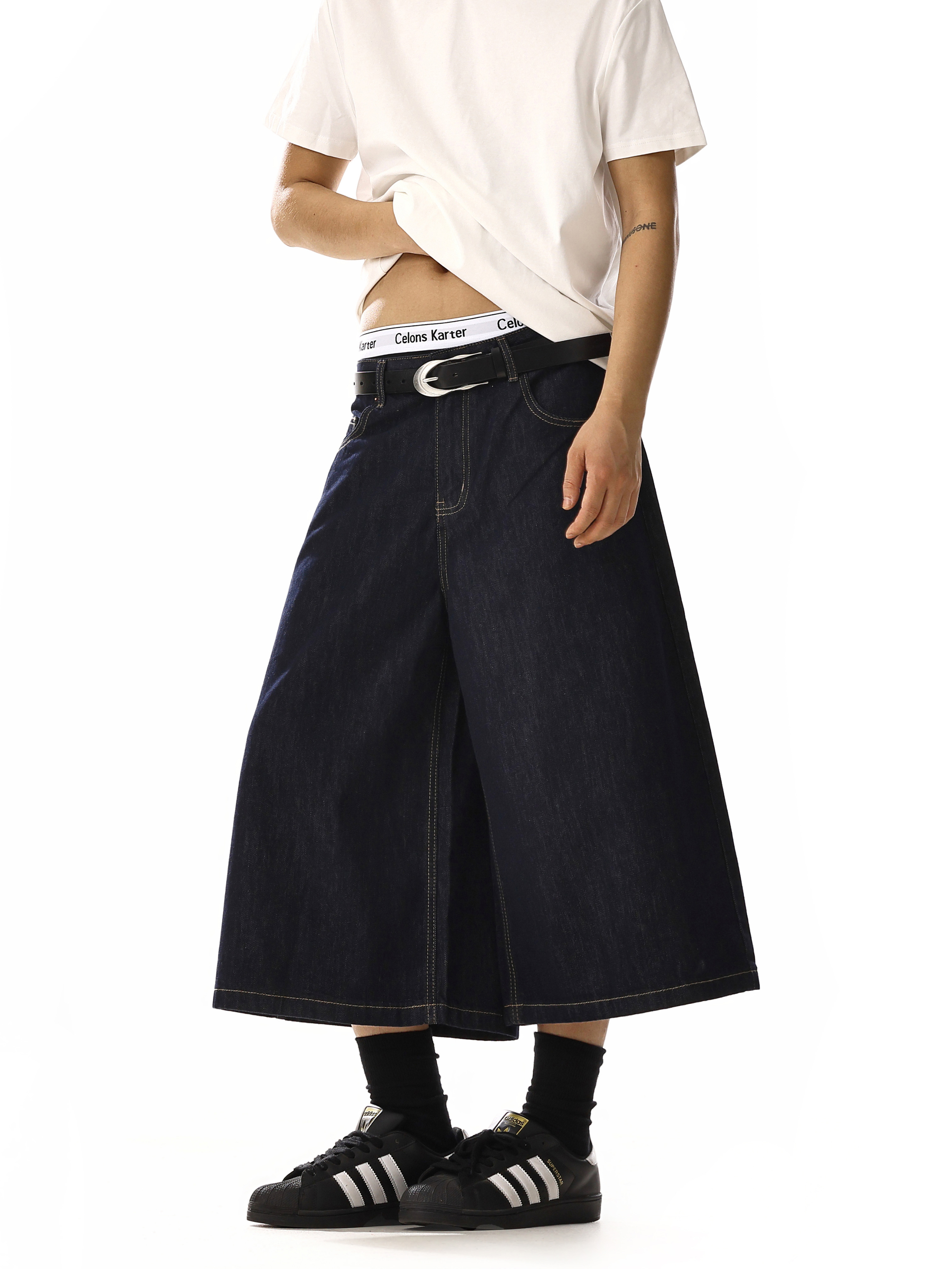 Vintage Washed Wide-Leg Cropped Jeans for Unisex - Casual High Street Fashion, Versatile Clean Fit, Trendy 90s Style Pants Vintage Washed Wide-Leg Cropped Jeans for Unisex - Casual High Street Fashion, Versatile Clean Fit, Trendy 90s Style Pants