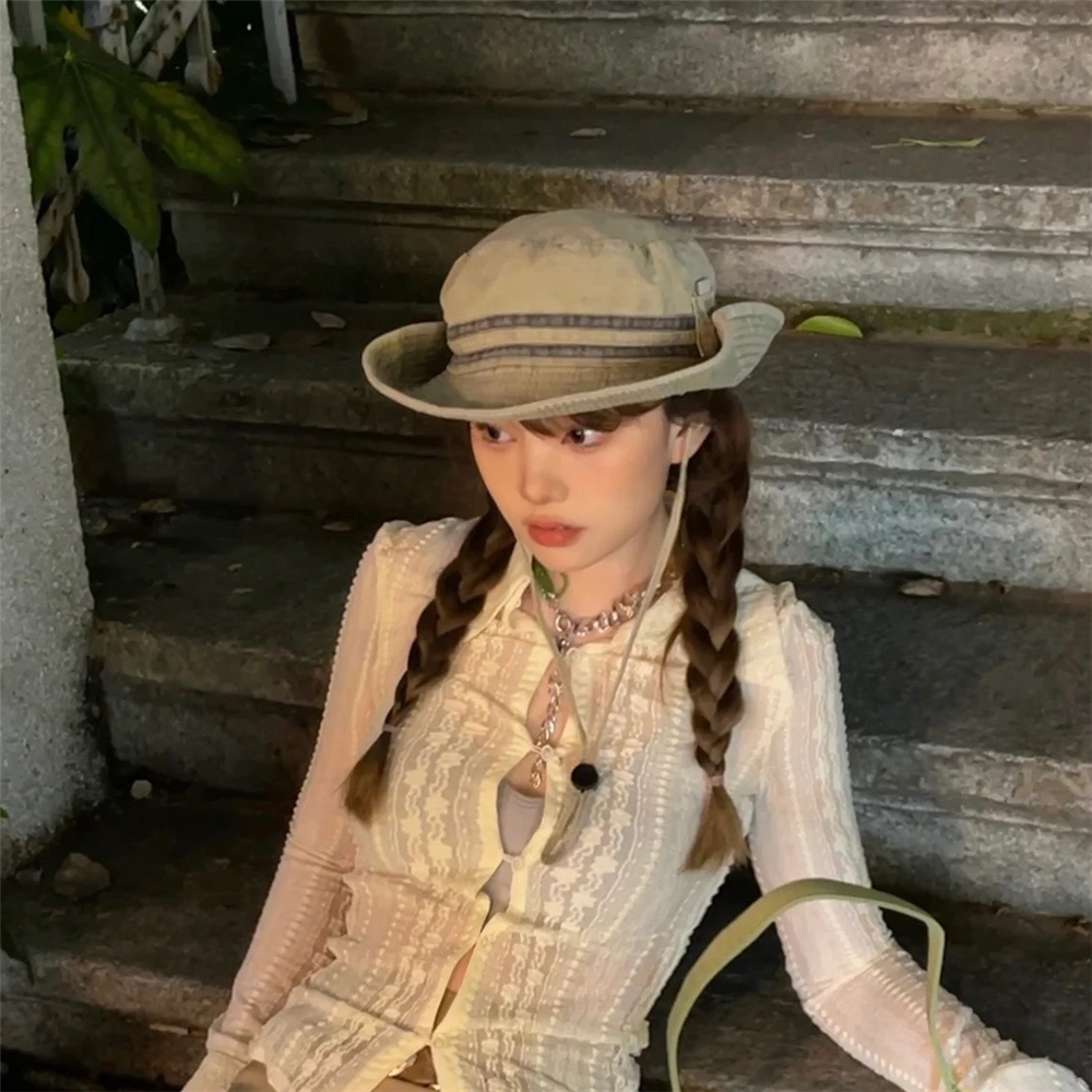 Vintage Western Cowboy Drawstring Fisherman's Hat for Women - Stylish Outdoor Hiking Sun Protection Hat, Perfect for Camping and Summer Adventures Vintage Western Cowboy Drawstring Fisherman's Hat for Women - Stylish Outdoor Hiking Sun Protection Hat, Perfect for Camping and Summer Adventures