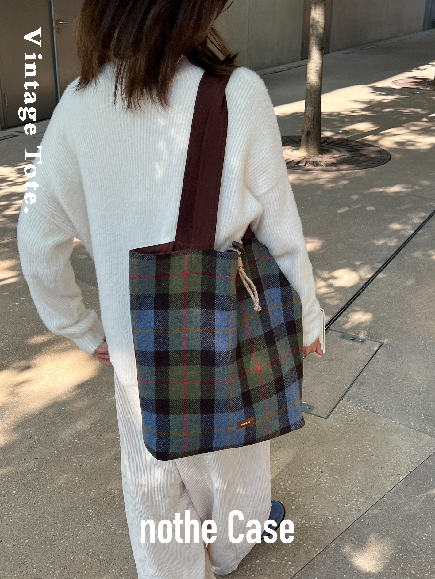 Vintage Wool Plaid Large Capacity Tote Bag - Niche Commuter Shoulder Bag for Effortless Style and Everyday Use Vintage Wool Plaid Large Capacity Tote Bag - Niche Commuter Shoulder Bag for Effortless Style and Everyday Use