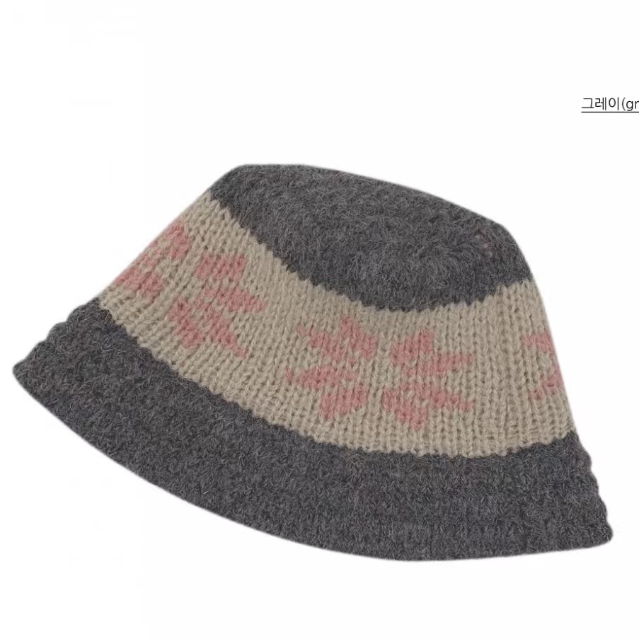 Warm Knitted Crochet Fisherman Bucket Hat with Nordic Snowflakes - Genuine Korean Style, Cozy Winter Accessory Warm Knitted Crochet Fisherman Bucket Hat with Nordic Snowflakes - Genuine Korean Style, Cozy Winter Accessory