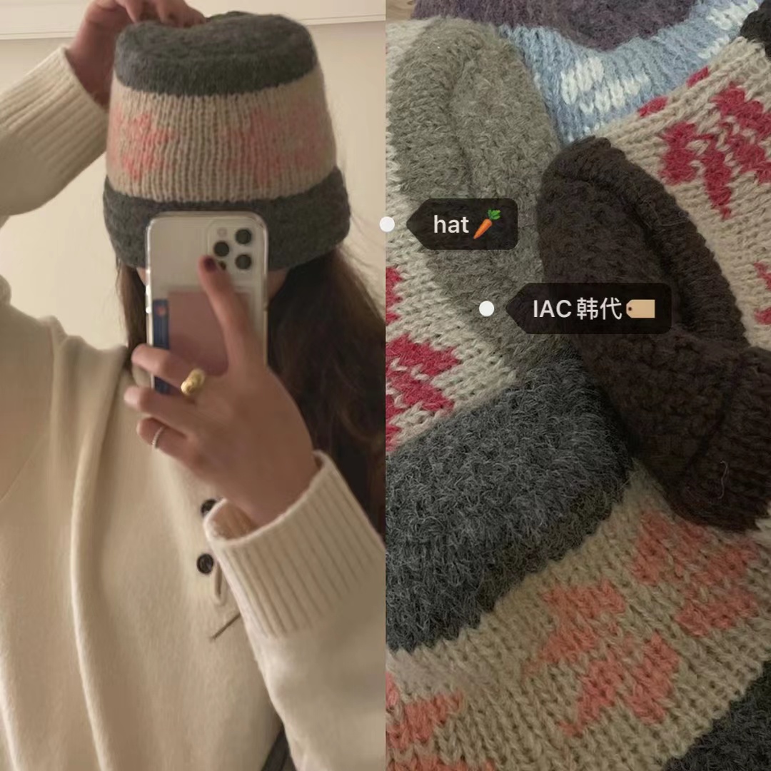 Warm Knitted Crochet Fisherman Bucket Hat with Nordic Snowflakes - Genuine Korean Style, Cozy Winter Accessory Warm Knitted Crochet Fisherman Bucket Hat with Nordic Snowflakes - Genuine Korean Style, Cozy Winter Accessory