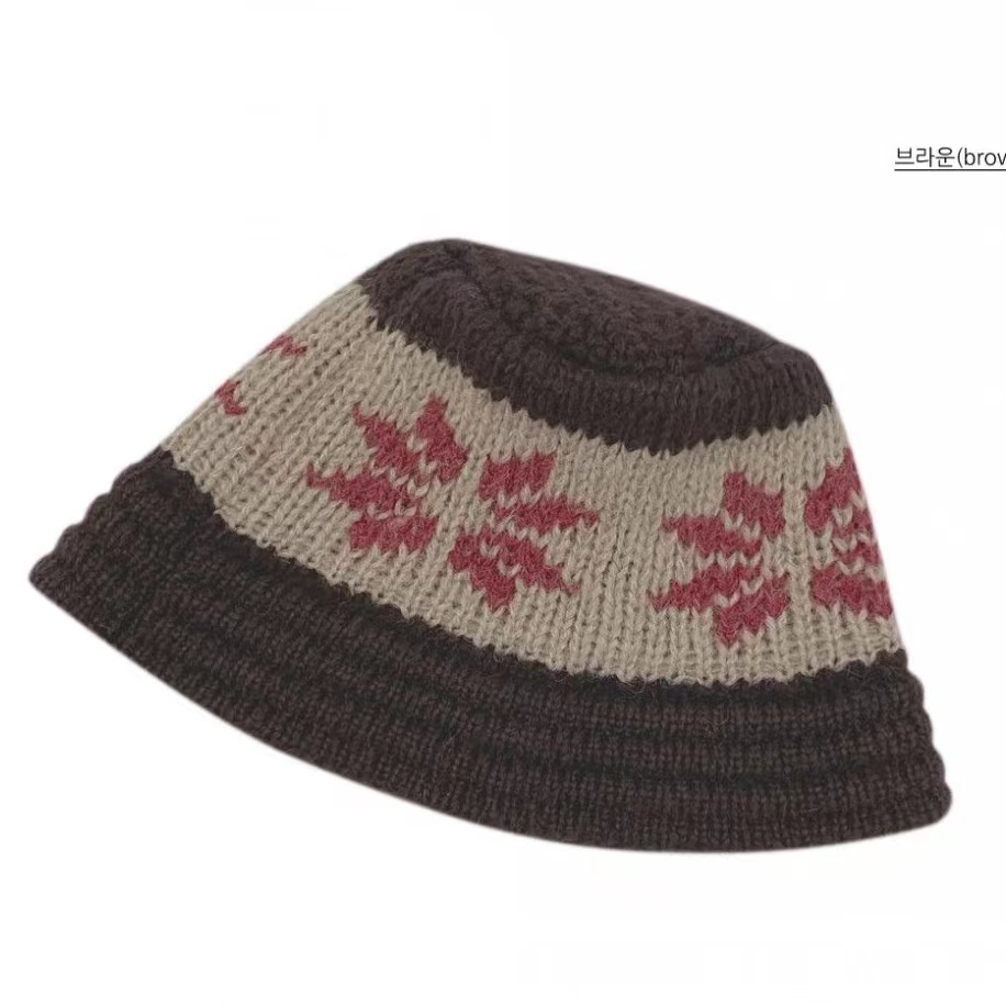 Warm Knitted Crochet Fisherman Bucket Hat with Nordic Snowflakes - Genuine Korean Style, Cozy Winter Accessory Warm Knitted Crochet Fisherman Bucket Hat with Nordic Snowflakes - Genuine Korean Style, Cozy Winter Accessory