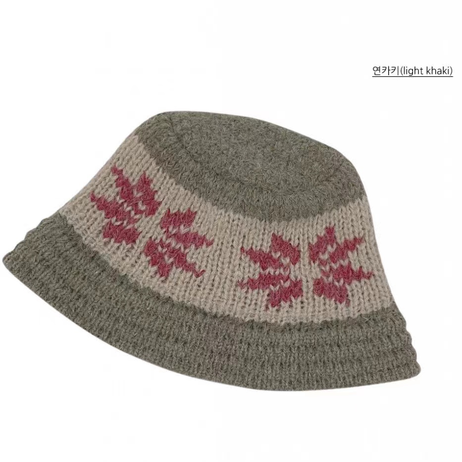Warm Knitted Crochet Fisherman Bucket Hat with Nordic Snowflakes - Genuine Korean Style, Cozy Winter Accessory Warm Knitted Crochet Fisherman Bucket Hat with Nordic Snowflakes - Genuine Korean Style, Cozy Winter Accessory