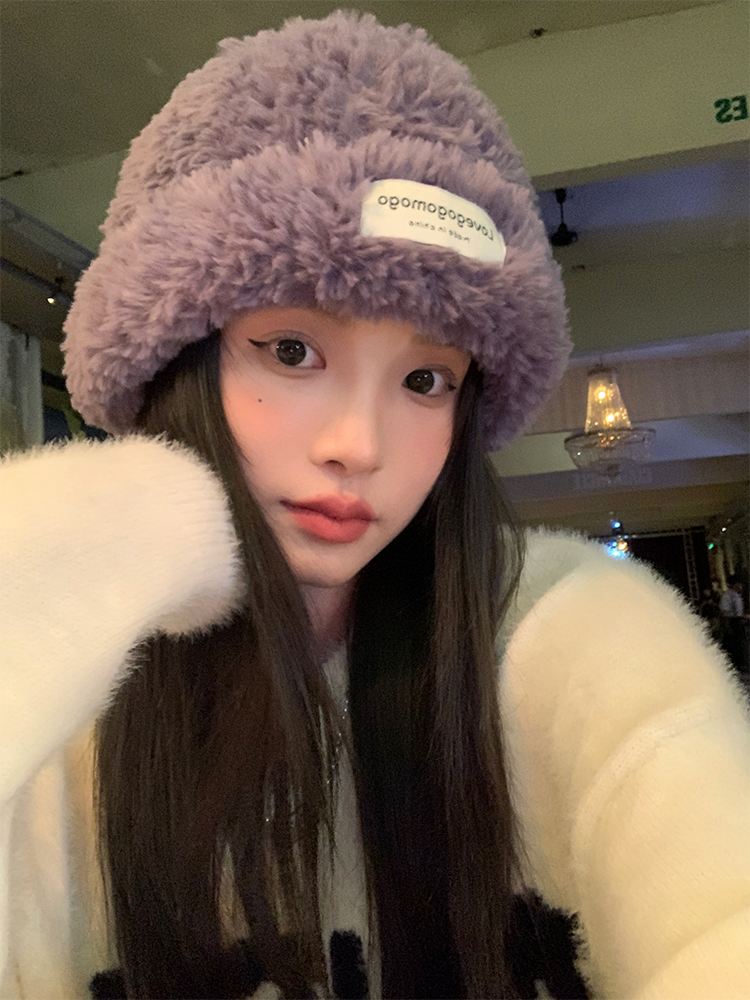 Warm Plush Knitted Wool Bucket Hat for Large Heads - 2025 Winter Fisherman Style Cold Weather Accessory