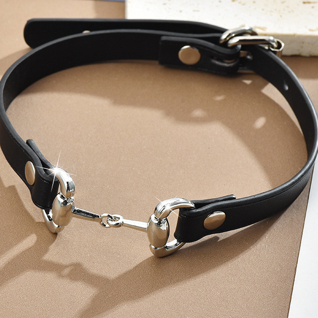 Whale Tang Horseshoe Buckle Punk Choker Necklace for Women - Niche Design Accessories for Sweet Cool Girls Daily Wear Whale Tang Horseshoe Buckle Punk Choker Necklace for Women - Niche Design Accessories for Sweet Cool Girls Daily Wear