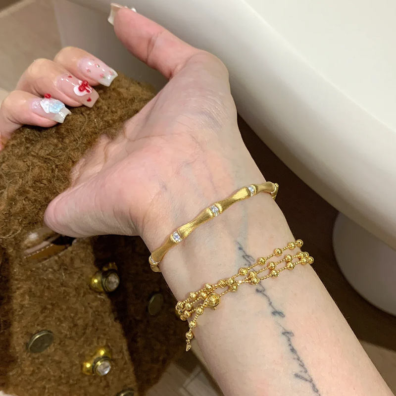 Wheat Ear Tassel Weaving Diamond Inlaid Zircon Bamboo Joint Bracelet for Women - 2025 Light Luxury Versatile Jewelry Wheat Ear Tassel Weaving Diamond Inlaid Zircon Bamboo Joint Bracelet for Women - 2025 Light Luxury Versatile Jewelry