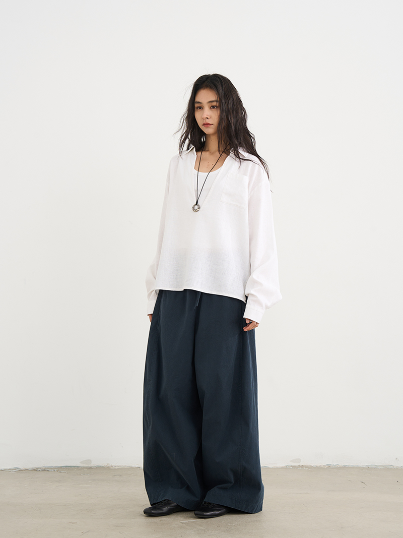 White Deep V-Neck Linen Shirt Cover-Up for Women - Loose Fit Spring Summer Top - Casual Fashion Essential White Deep V-Neck Linen Shirt Cover-Up for Women - Loose Fit Spring Summer Top - Casual Fashion Essential