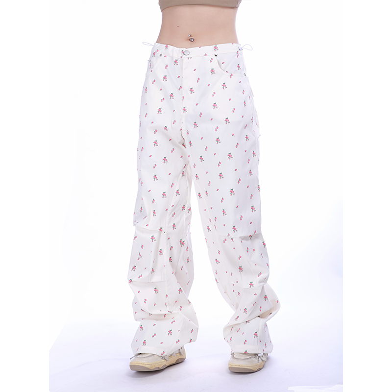White Drawstring Cargo Pants for Women - Trendy Loose Wide-Leg Design, Niche Style for Hot Girls, Perfect for Y2K and Casual Looks White Drawstring Cargo Pants for Women - Trendy Loose Wide-Leg Design, Niche Style for Hot Girls, Perfect for Y2K and Casual Looks