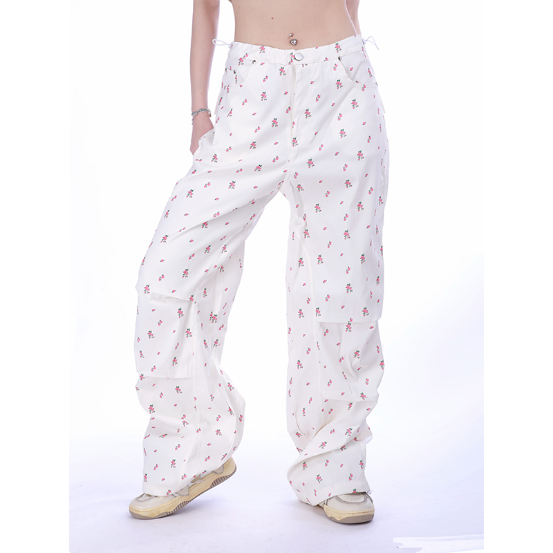 White Drawstring Cargo Pants for Women - Trendy Loose Wide-Leg Design, Niche Style for Hot Girls, Perfect for Y2K and Casual Looks White Drawstring Cargo Pants for Women - Trendy Loose Wide-Leg Design, Niche Style for Hot Girls, Perfect for Y2K and Casual Looks