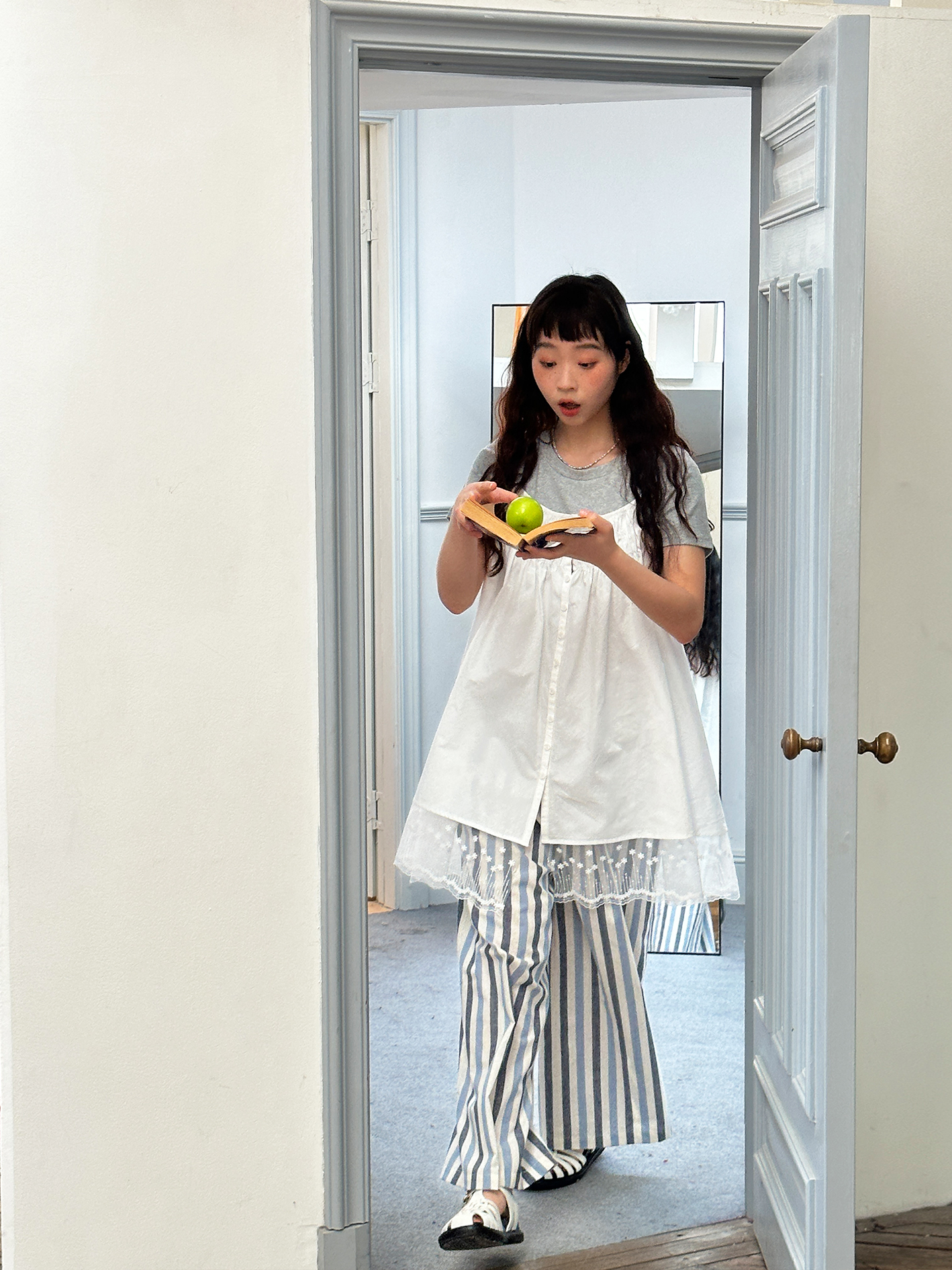 White Orchid Pleated H Strap Dress - Cotton Feel, Adjustable Shoulder Straps, Floral Design, Perfect for Summer Events