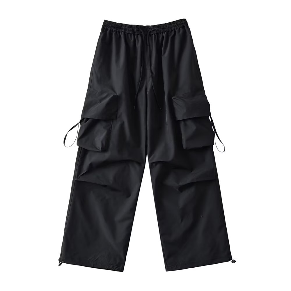 White Thin Cargo Pants for Women - Elastic Waist Jazz Dance Sports Casual Trousers, European and American Style White Thin Cargo Pants for Women - Elastic Waist Jazz Dance Sports Casual Trousers, European and American Style