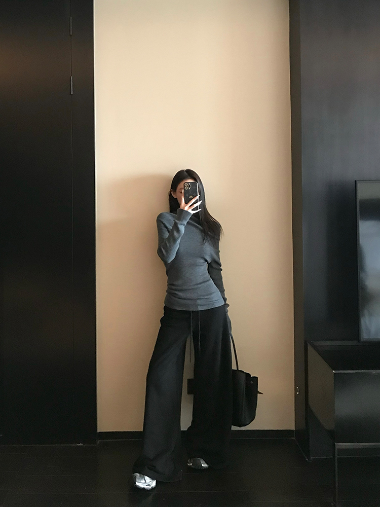 Wide-Leg Drawstring Casual Pants for Women - Minimalist Floor-Length Draped Sweatpants - Winter 370G Comfort Style Wide-Leg Drawstring Casual Pants for Women - Minimalist Floor-Length Draped Sweatpants - Winter 370G Comfort Style