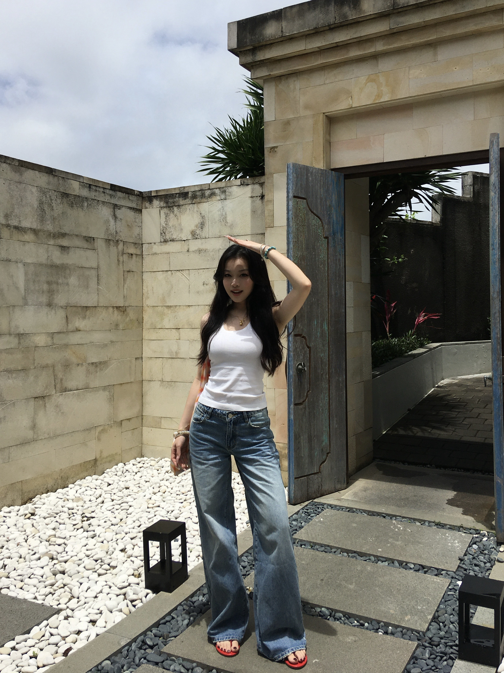 Wide-Leg Sky Blue Mid-High Waist Jeans - Trendy Meat-Covering No.1 Style for Fashionistas, Perfect for Y2K and Korean Style Looks Wide-Leg Sky Blue Mid-High Waist Jeans - Trendy Meat-Covering No.1 Style for Fashionistas, Perfect for Y2K and Korean Style Looks