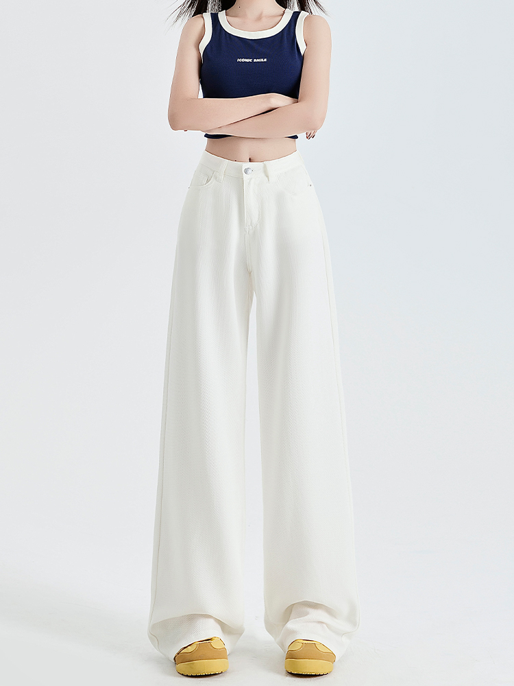 Wide-Leg Tencel Jeans for Women, Starry Sky Pattern, High-Waisted Loose Draped Trousers, Breathable Ice Silk, Summer 2025 Wide-Leg Tencel Jeans for Women, Starry Sky Pattern, High-Waisted Loose Draped Trousers, Breathable Ice Silk, Summer 2025