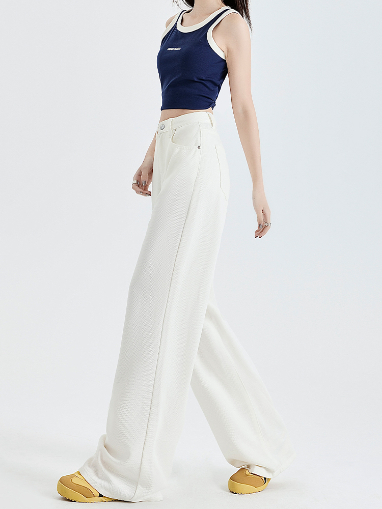 Wide-Leg Tencel Jeans for Women, Starry Sky Pattern, High-Waisted Loose Draped Trousers, Breathable Ice Silk, Summer 2025 Wide-Leg Tencel Jeans for Women, Starry Sky Pattern, High-Waisted Loose Draped Trousers, Breathable Ice Silk, Summer 2025