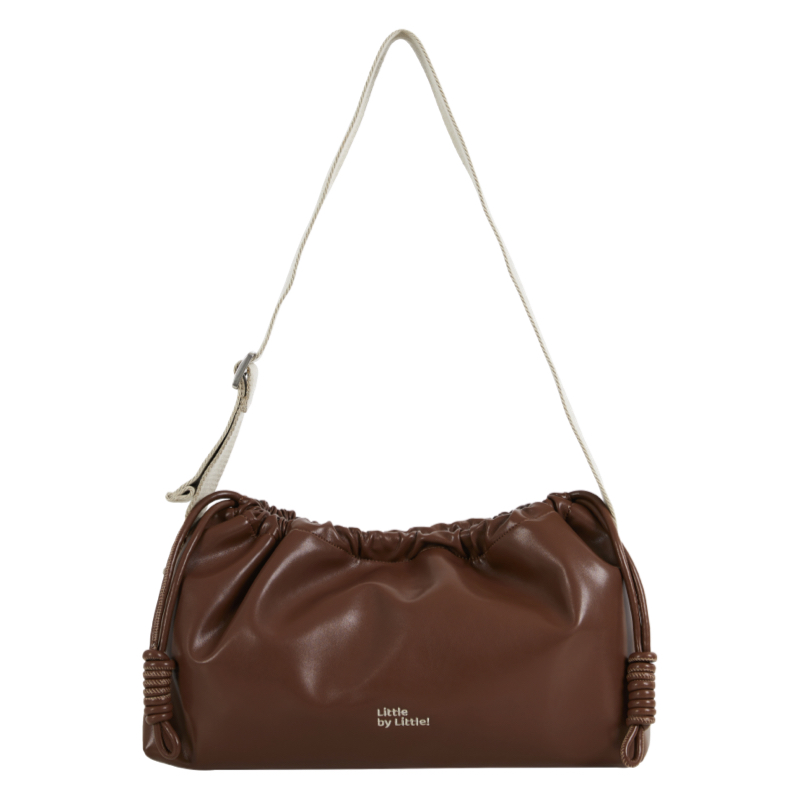 Wide Shoulder Strap Drawstring Soft Square Brick Bag - Trendy Korean Style Tote for Everyday Use