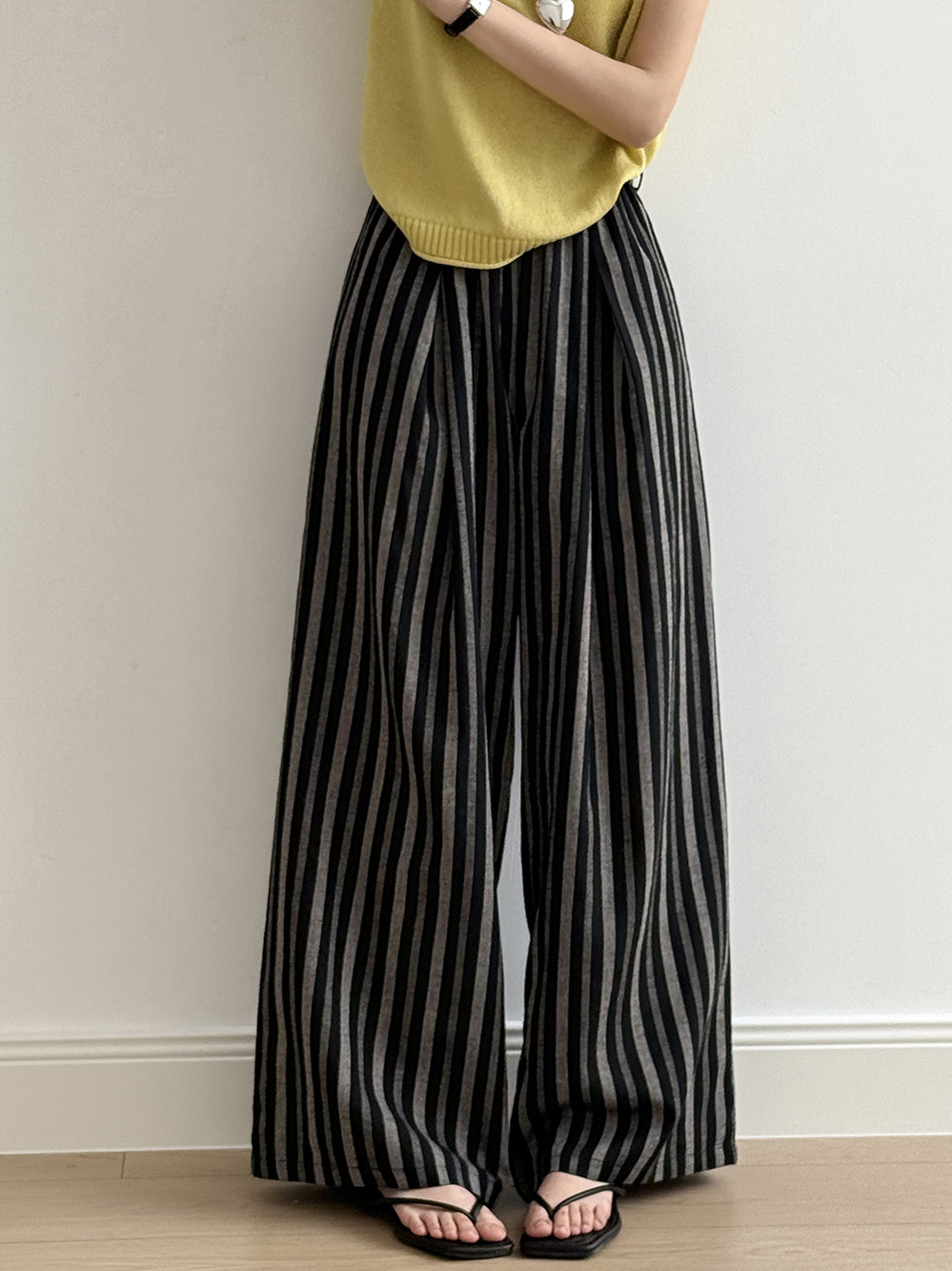 Women's American Retro Striped Casual Pants, Loose High-End Straight-Leg Style for Summer 2025, Floor-Length Y2K Fashion Women's American Retro Striped Casual Pants, Loose High-End Straight-Leg Style for Summer 2025, Floor-Length Y2K Fashion