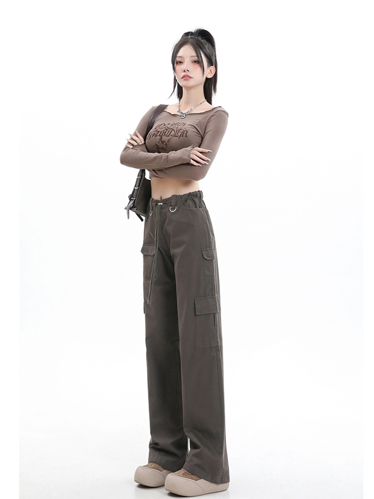 Women's American-Style Narrow Straight-Leg Work Pants, Summer Thin Wide-Leg Slimming Casual Hip-Hop Streetwear Women's American-Style Narrow Straight-Leg Work Pants, Summer Thin Wide-Leg Slimming Casual Hip-Hop Streetwear