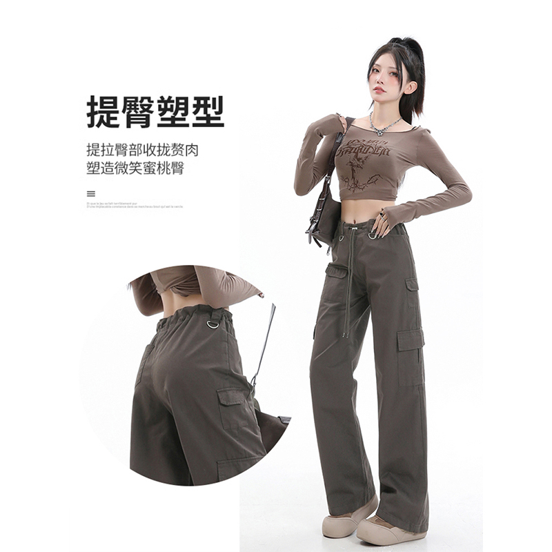 Women's American-Style Narrow Straight-Leg Work Pants, Summer Thin Wide-Leg Slimming Casual Hip-Hop Streetwear Women's American-Style Narrow Straight-Leg Work Pants, Summer Thin Wide-Leg Slimming Casual Hip-Hop Streetwear