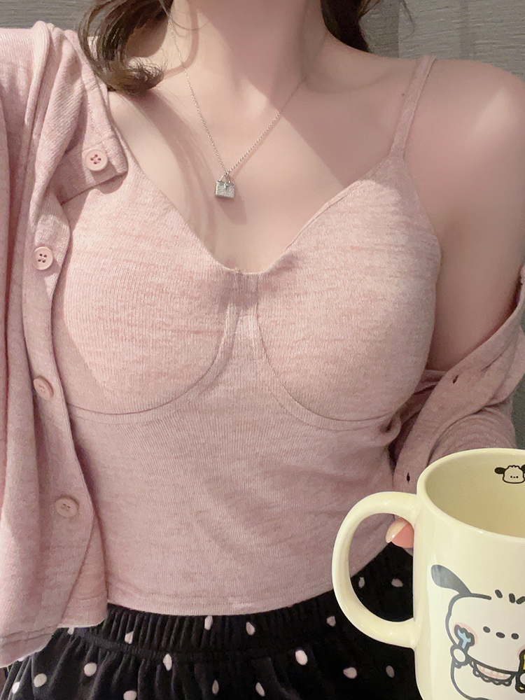 Women's Autumn Winter Three-Piece Velvet Pajama Set - Warm Camisole with Chest Pad, Cozy Homewear Outfit for Comfort Women's Autumn Winter Three-Piece Velvet Pajama Set - Warm Camisole with Chest Pad, Cozy Homewear Outfit for Comfort