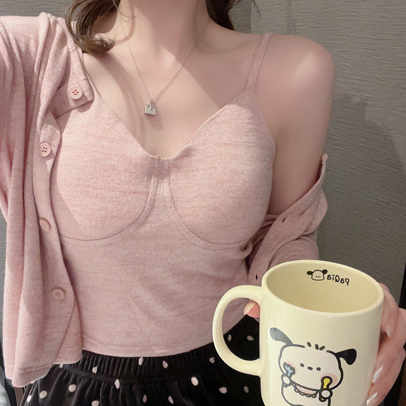 Women's Autumn Winter Three-Piece Velvet Pajama Set - Warm Camisole with Chest Pad, Cozy Homewear Outfit for Comfort Women's Autumn Winter Three-Piece Velvet Pajama Set - Warm Camisole with Chest Pad, Cozy Homewear Outfit for Comfort