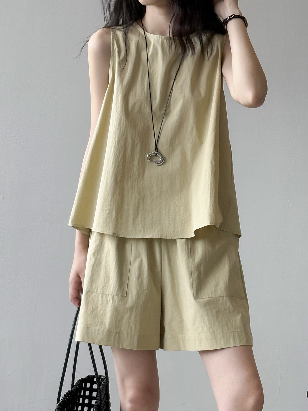 Women's Backless Sleeveless Top and Wide-Leg Pants Two-Piece Set - 2025 Summer Fashion, Relaxed Fit, Trendy Casual Outfit