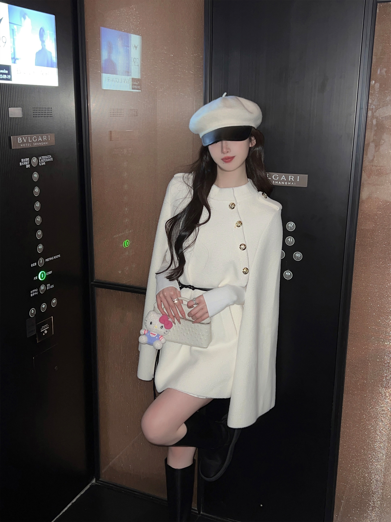 Women's Black Wool Beret Hat - Leather Spliced Octagonal Painter Style for Autumn Winter Fashion - Versatile Pumpkin Hat Women's Black Wool Beret Hat - Leather Spliced Octagonal Painter Style for Autumn Winter Fashion - Versatile Pumpkin Hat