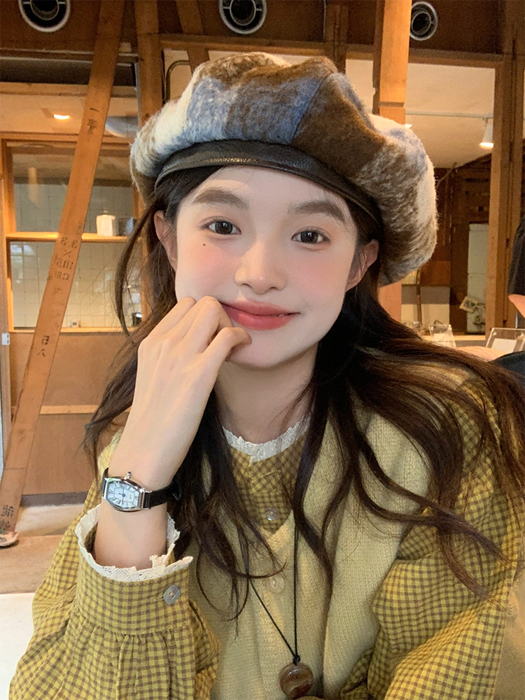 Women's British Style Wool Beret - Octagonal Brushed Hat for Autumn Winter 2025, Versatile Fashion Accessory Women's British Style Wool Beret - Octagonal Brushed Hat for Autumn Winter 2025, Versatile Fashion Accessory