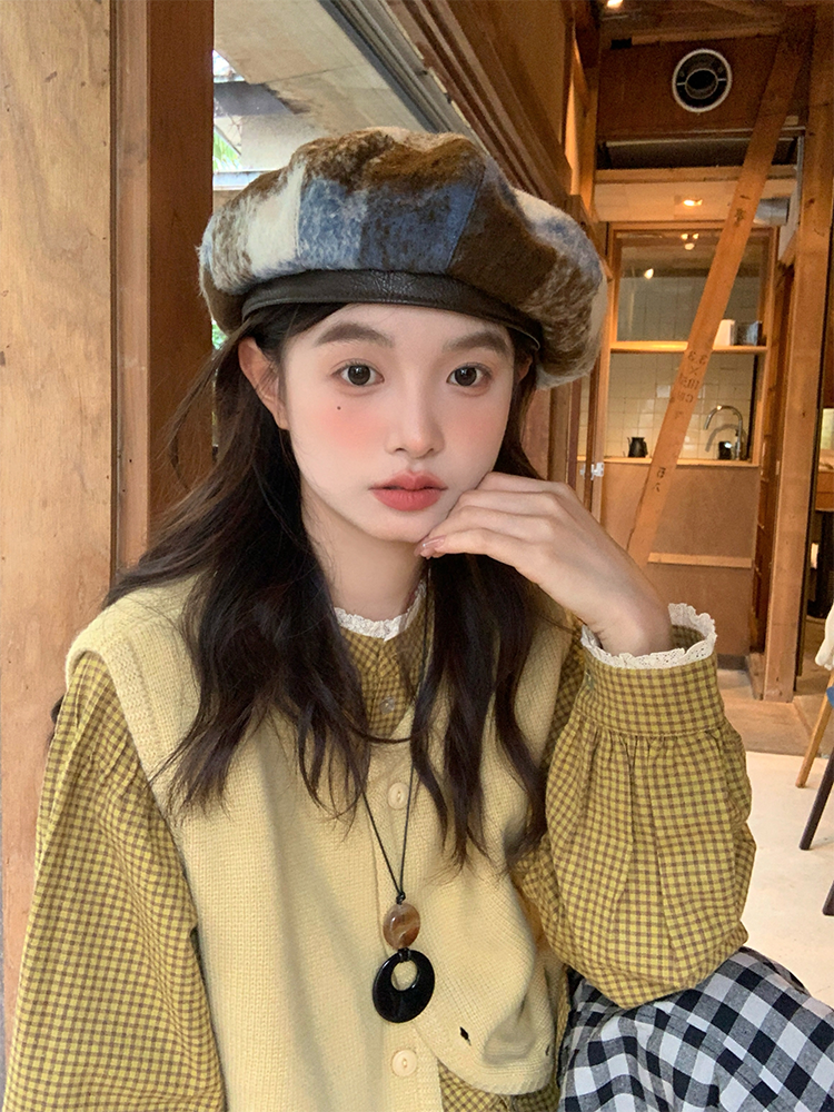 Women's British Style Wool Beret - Octagonal Brushed Hat for Autumn Winter 2025, Versatile Fashion Accessory Women's British Style Wool Beret - Octagonal Brushed Hat for Autumn Winter 2025, Versatile Fashion Accessory