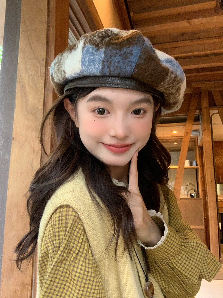 Women's British Style Wool Beret - Octagonal Brushed Hat for Autumn Winter 2025, Versatile Fashion Accessory Women's British Style Wool Beret - Octagonal Brushed Hat for Autumn Winter 2025, Versatile Fashion Accessory