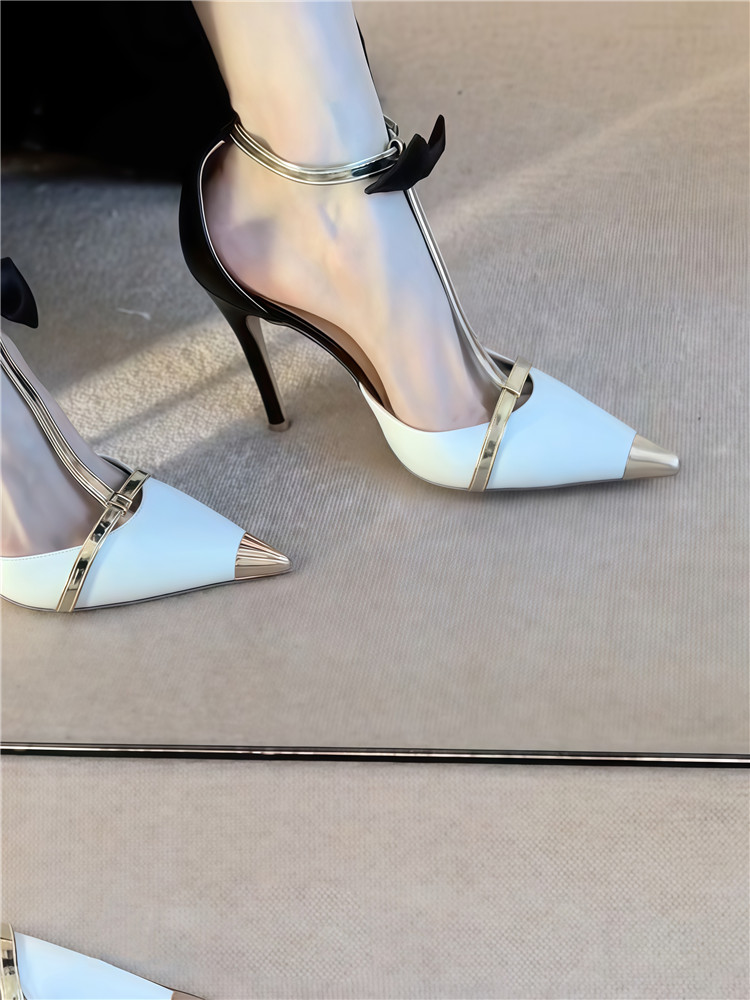 Women's Butterfly Knot Pointed Toe High Heels Color-Block Strappy Sandals - Elegant Fairy Style Footwear for 2025 Women's Butterfly Knot Pointed Toe High Heels Color-Block Strappy Sandals - Elegant Fairy Style Footwear for 2025