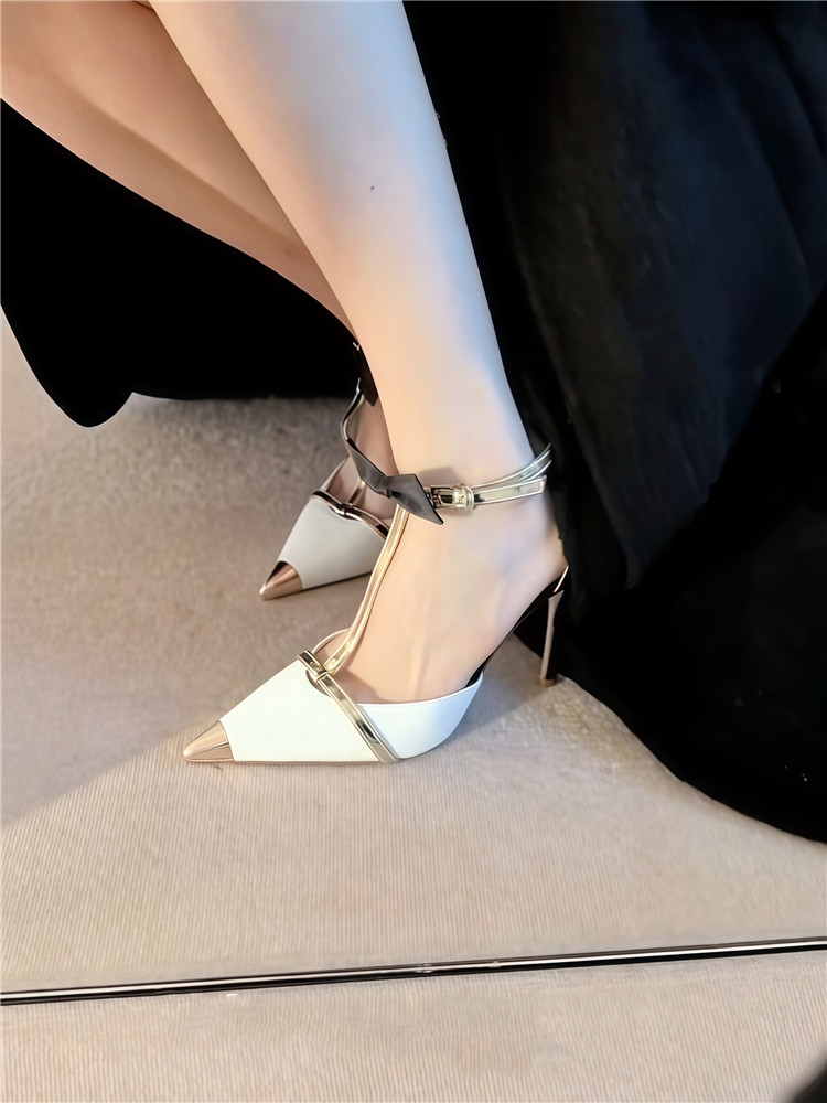 Women's Butterfly Knot Pointed Toe High Heels Color-Block Strappy Sandals - Elegant Fairy Style Footwear for 2025 Women's Butterfly Knot Pointed Toe High Heels Color-Block Strappy Sandals - Elegant Fairy Style Footwear for 2025