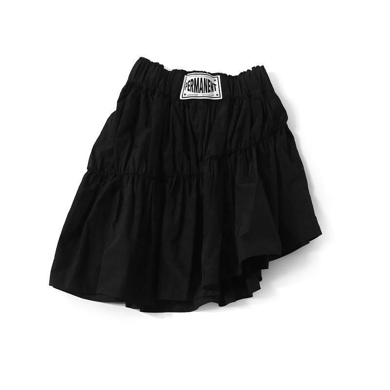 Women's Casual Asymmetrical Flared Skirt - Elastic Waist, Letter Patchwork, Youthful Style, European Summer Fashion Women's Casual Asymmetrical Flared Skirt - Elastic Waist, Letter Patchwork, Youthful Style, European Summer Fashion