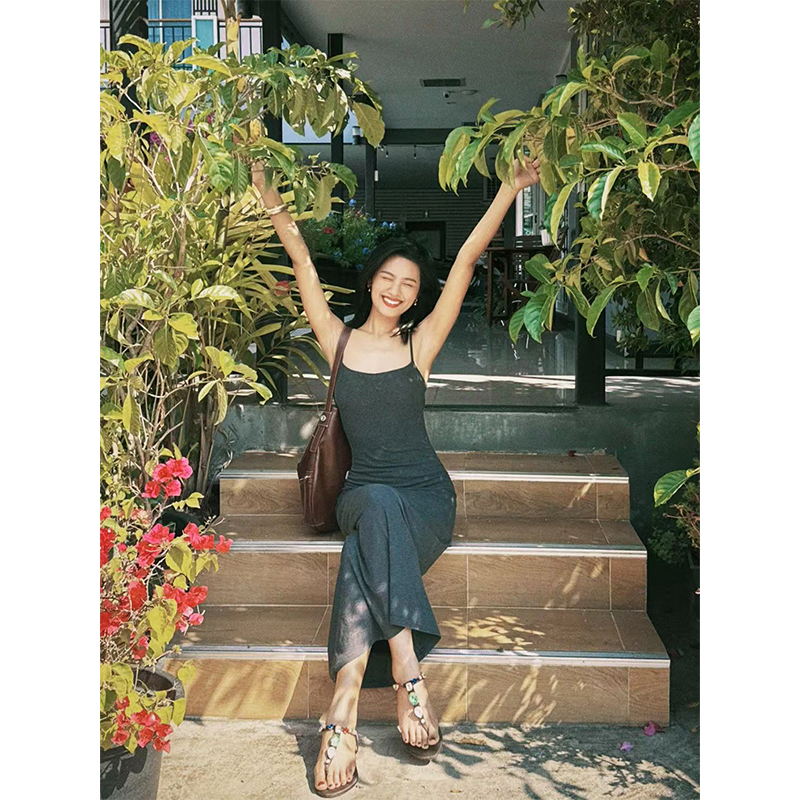 Women's Casual Summer Fish Tail Strap Dress - Solid Color, Versatile Slim Fit, Relaxed Style for Effortless Elegance Women's Casual Summer Fish Tail Strap Dress - Solid Color, Versatile Slim Fit, Relaxed Style for Effortless Elegance